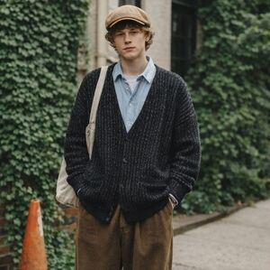 Vintage 90's Tradizioni Knit Cardigan Sweater Size L Button Up V Neck